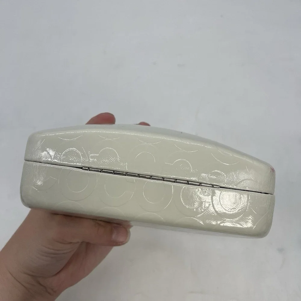 White Coach Hard Eye Glasses Case Only Clean Good Condition